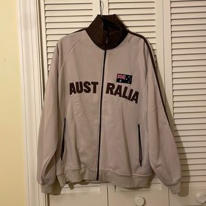NWOT Men’s Australia Tan and Brown Zip Up Sweatshirt